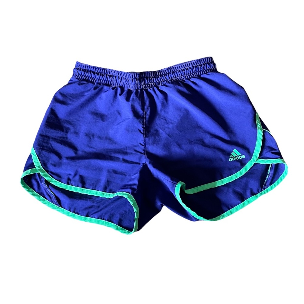 Adidas athletic running shorts purple and electric green size extra small xs
